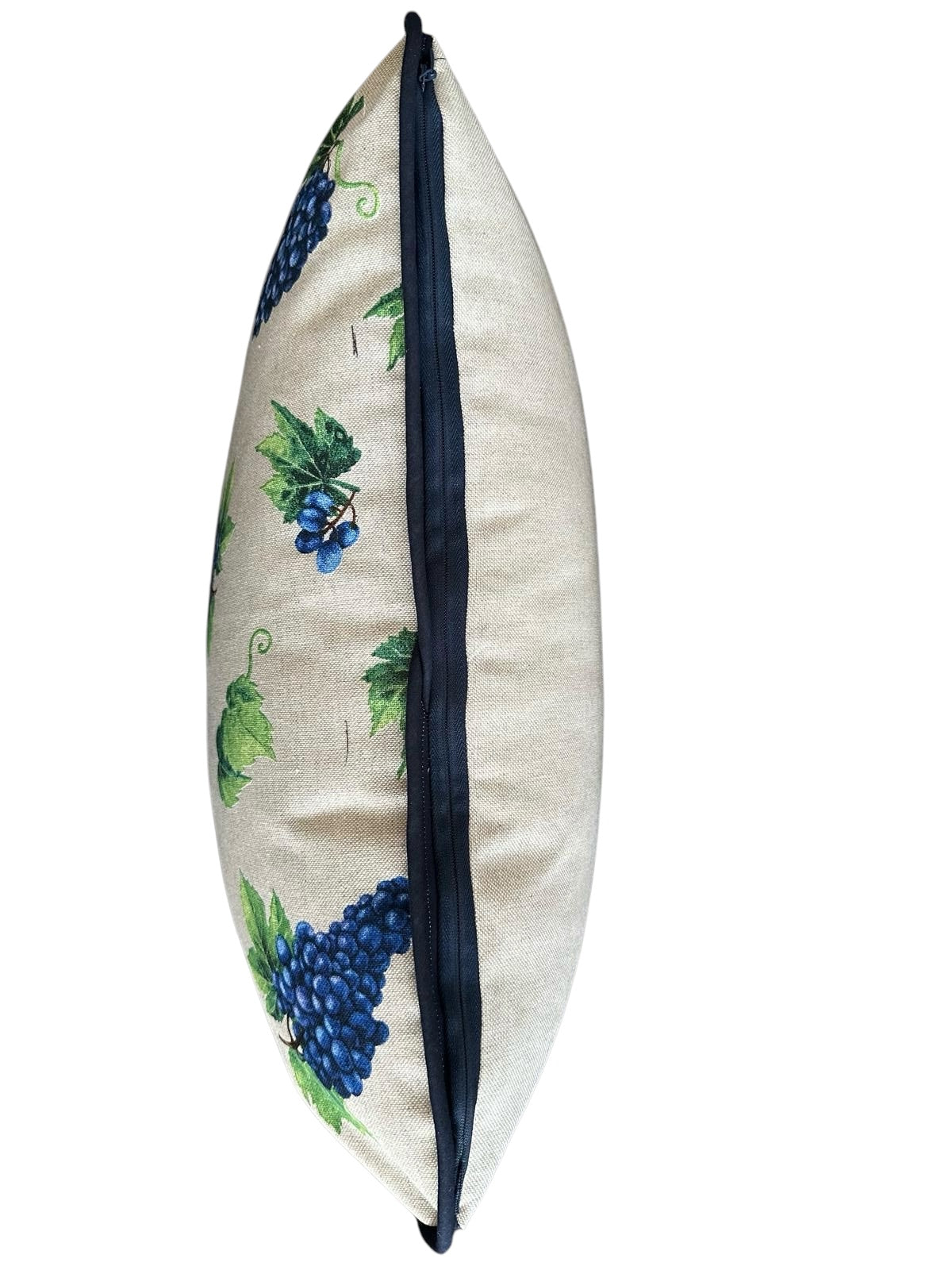 Rustic Farmhouse Style Grape Design Reversible Handmade Cushion