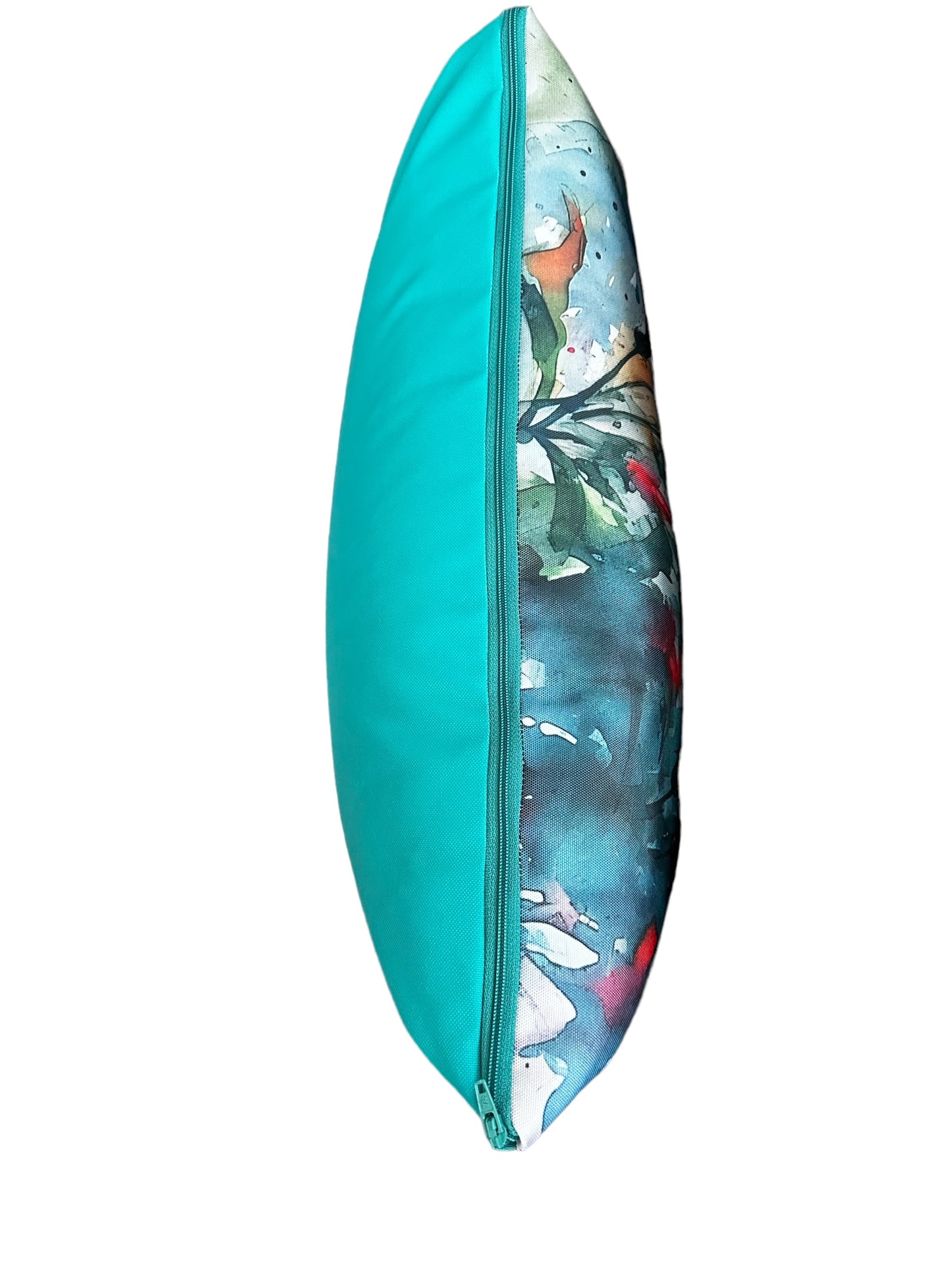 Colourful Vibrant Hummingbird Outdoor Cushion Handmade Water Resistant and Reversible