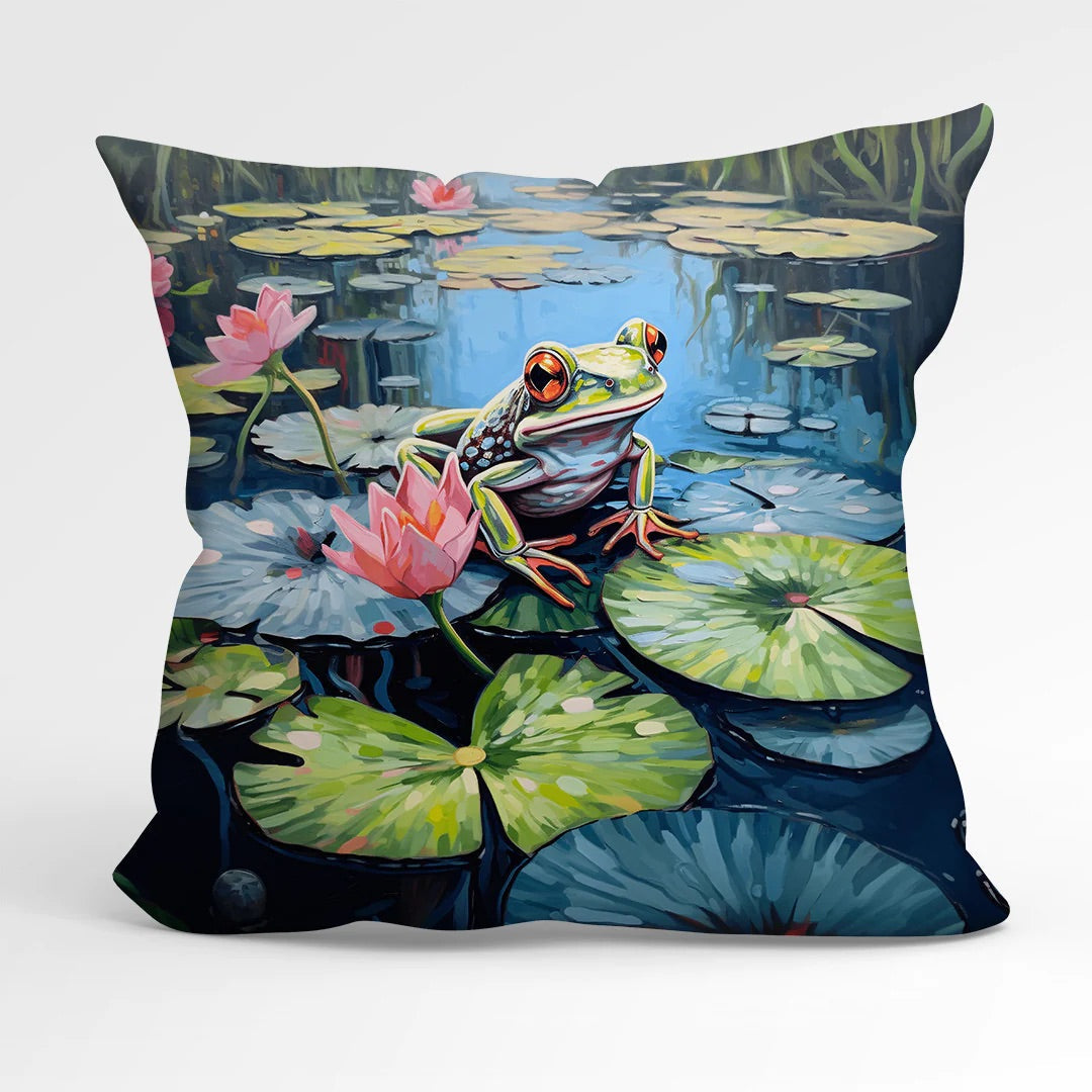 Lily pad Dreams in Sunlight and Silence within our Handmade Outdoor Garden Cushions