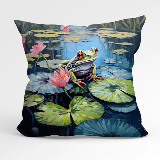 Lily pad Dreams in Sunlight and Silence within our Handmade Outdoor Garden Cushions