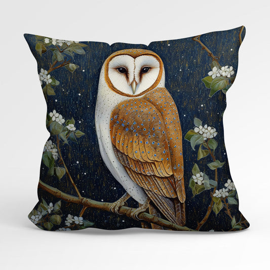 Mystical Midnight Owl in French Velvet Reversible Cushion