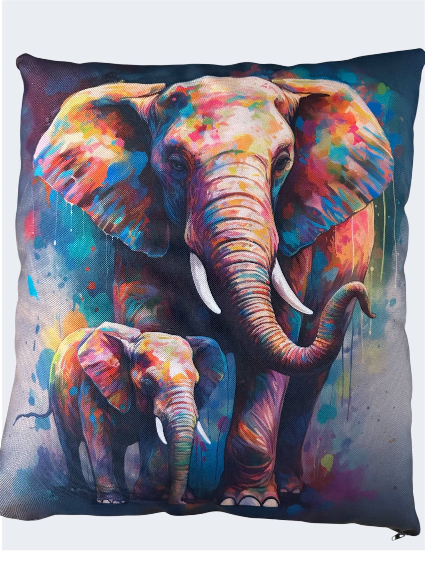 Elephant & Baby Edition Water Resistant Handmade Cushion