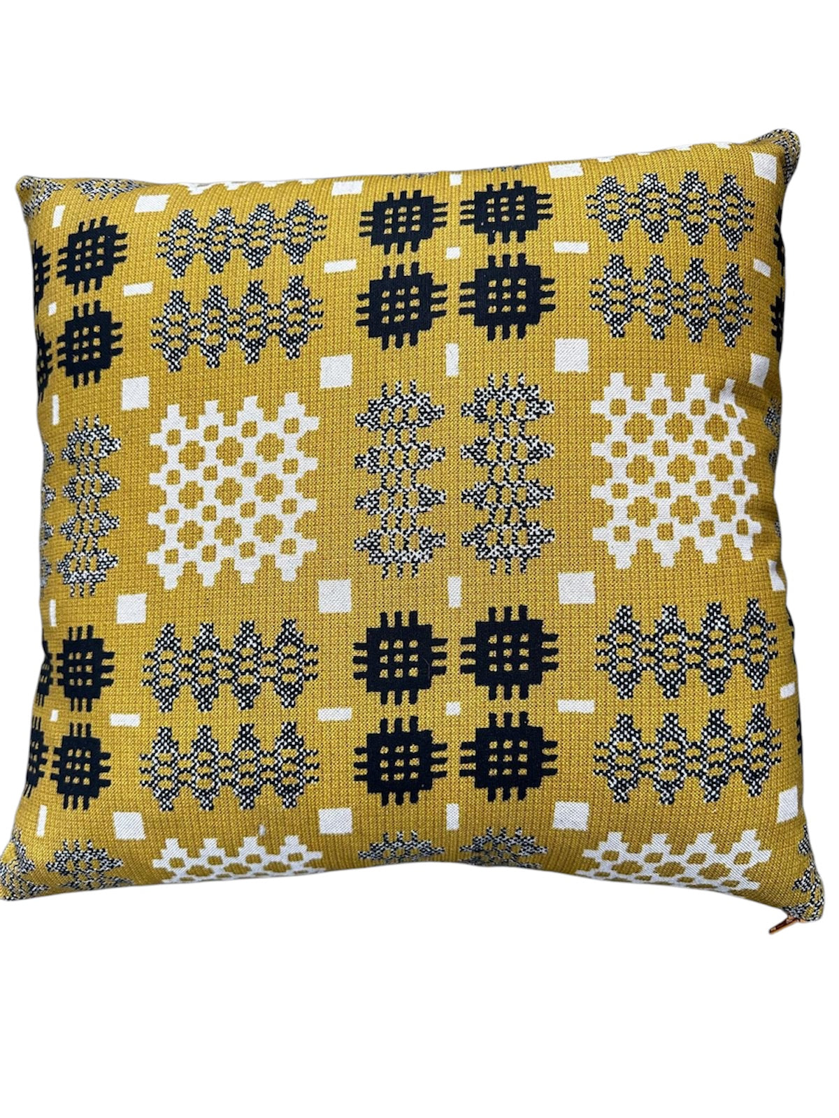 Handmade Welsh Woven Tapestry Design Blanket Pattern Cushion NEW!  A Warming Gold 🏴󠁧󠁢󠁷󠁬󠁳󠁿