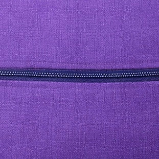 English Lavender Cotton Drill Cushion with Purple Linen Reverse
