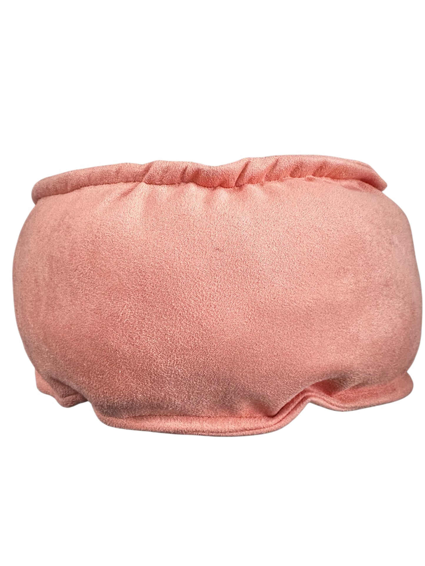 Bella Button Nook: Soft Suedette Blush Coloured Round Handmade Cushion